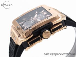Hublot Square Bang Unico 42mm RG BBF 1:1 Best Edition Skeleton Dial on Black Rubber Strap A1280 - Image 7