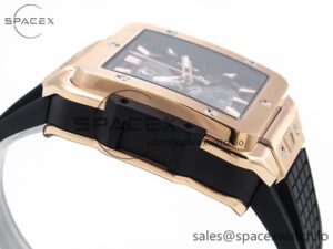 Hublot Square Bang Unico 42mm RG BBF 1:1 Best Edition Skeleton Dial on Black Rubber Strap A1280 - Image 8
