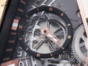Hublot Square Bang Unico 42mm RG BBF 1:1 Best Edition Skeleton Dial on Black Rubber Strap A1280 - Image 14