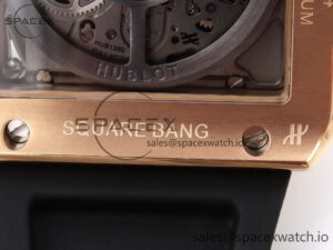 Hublot Square Bang Unico 42mm RG BBF 1:1 Best Edition Skeleton Dial Ceramic Bezel on Black Rubber Strap A1280 - Image 20