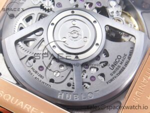 Hublot Square Bang Unico 42mm RG BBF 1:1 Best Edition Skeleton Dial on Black Rubber Strap A1280 - Image 21