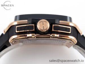 Hublot Square Bang Unico 42mm RG BBF 1:1 Best Edition Skeleton Dial Ceramic Bezel on Black Rubber Strap A1280 - Image 14