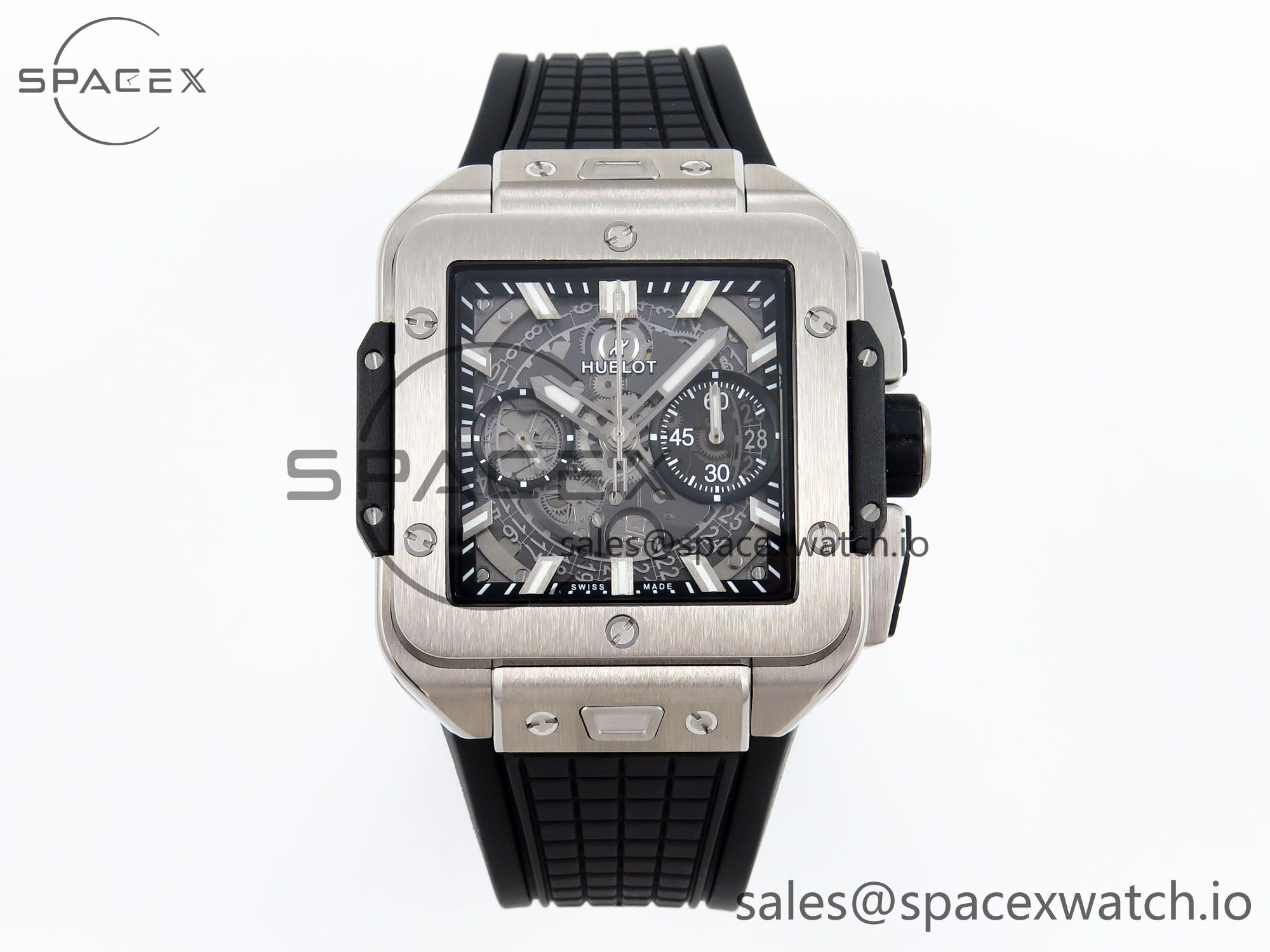 IMG_0069-1.jpg Hublot Square Bang Unico 42mm Titanium BBF 1:1 Best Edition Skeleton Dial on Black Rubber Strap A1280 - Image 1