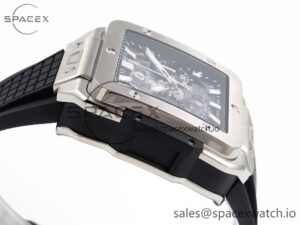 Hublot Square Bang Unico 42mm Titanium BBF 1:1 Best Edition Skeleton Dial on Black Rubber Strap A1280 - Image 8