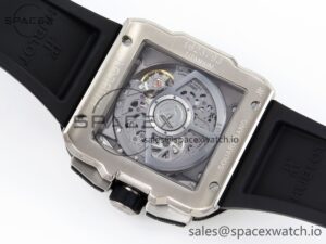 Hublot Square Bang Unico 42mm Titanium BBF 1:1 Best Edition Skeleton Dial Ceramic Bezel on Black Rubber Strap A1280 - Image 16