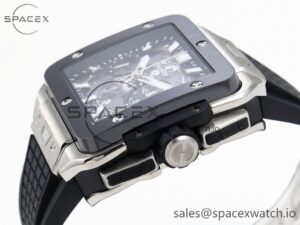 Hublot Square Bang Unico 42mm Titanium BBF 1:1 Best Edition Skeleton Dial Ceramic Bezel on Black Rubber Strap A1280 - Image 7