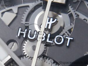 Hublot Square Bang Unico 42mm Titanium BBF 1:1 Best Edition Skeleton Dial Ceramic Bezel on Black Rubber Strap A1280 - Image 9