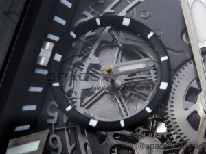 Hublot Square Bang Unico 42mm Titanium BBF 1:1 Best Edition Skeleton Dial Ceramic Bezel on Black Rubber Strap A1280 - Image 12