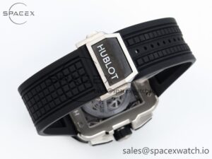 Hublot Square Bang Unico 42mm Titanium BBF 1:1 Best Edition Skeleton Dial Ceramic Bezel on Black Rubber Strap A1280 - Image 15