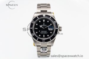 Submariner 16610 LN Black Bezel 904L Steel Rehaut SS ARF 1:1 Best Edition on SS Bracelet SH3135