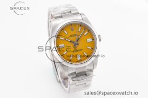 Oyster Perpetual 124300 41mm Clean 1:1 Best Edition 904L Steel Yellow Dial VR3230 - Image 5