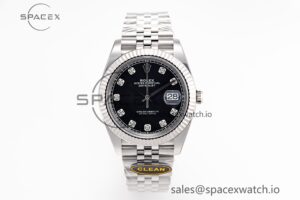 Datejust 126334 41mm Jubilee 904L SS/SS Black/Moissanite Clean VR3235