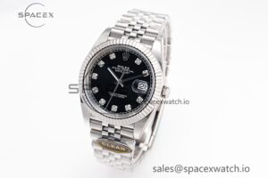 Datejust 126334 41mm Jubilee 904L SS/SS Black/Moissanite Clean VR3235 - Image 2