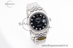 Datejust 126334 41mm Jubilee 904L SS/SS Black/Moissanite Clean VR3235 - Image 3