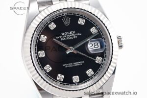 Datejust 126334 41mm Jubilee 904L SS/SS Black/Moissanite Clean VR3235 - Image 4