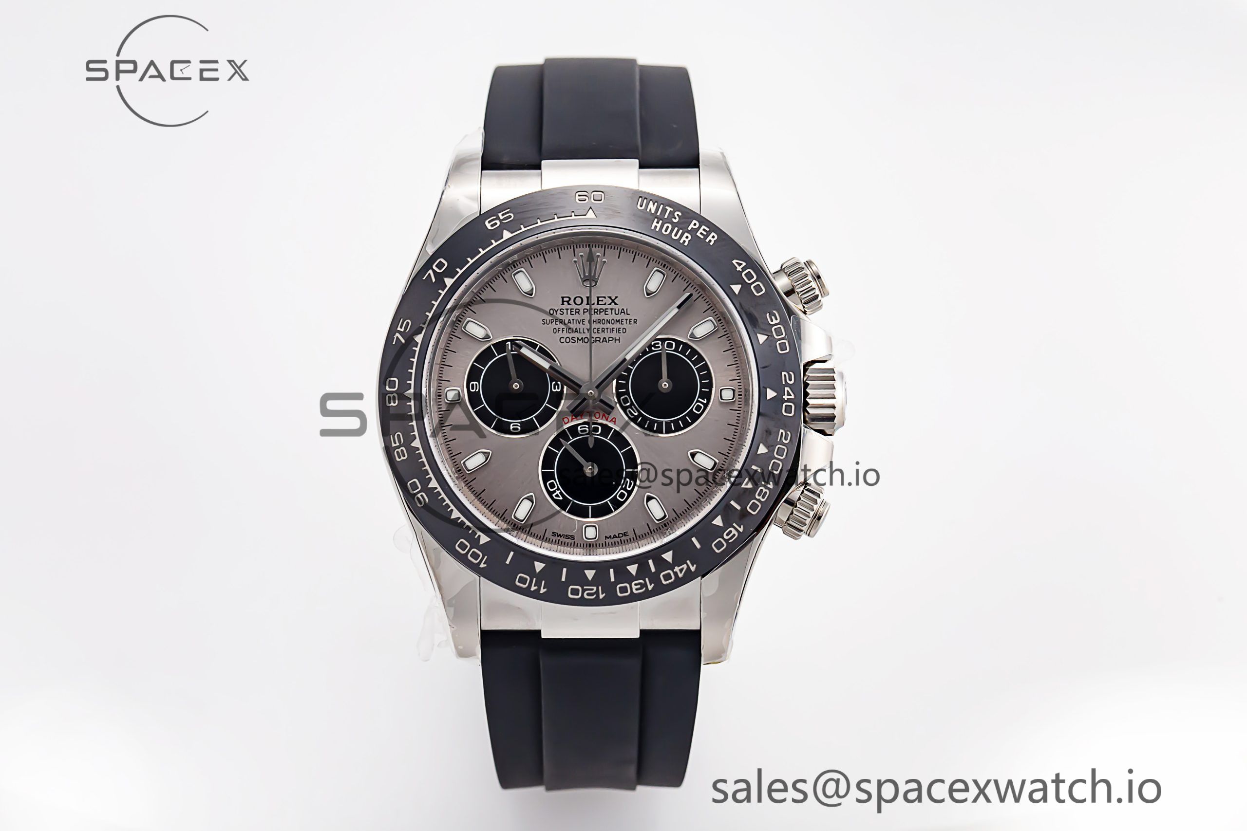MG_3351-scaled-1.jpg Daytona 116519 Clean Factory 1:1 Best Edition Grey Dial on Oysterflex Rubber Strap SA4130 - Image 1