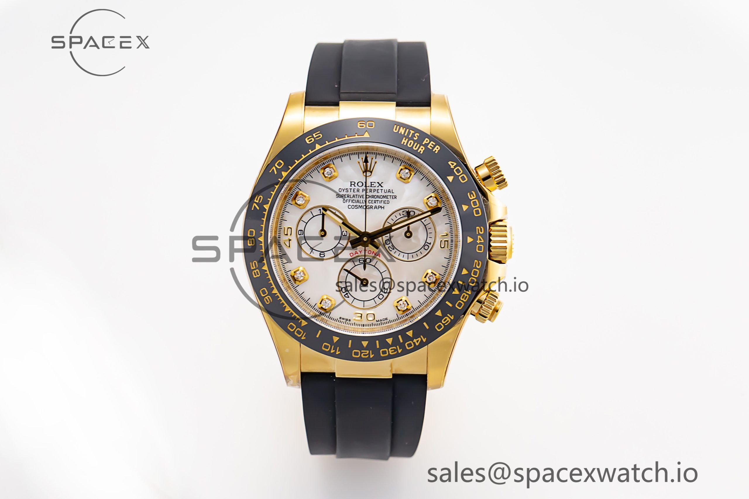 MG_3531-scaled-1.jpg Daytona 116518 Clean Factory 1:1 Best Edition White Pearl Diamonds Dial on Oysterflex Rubber Strap SA4130 - Image 1
