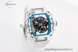 RM055 Transparent SONIC Best Edition Skeleton Blue Dial on White Nylon Strap Clone RMUL2 - Image 2