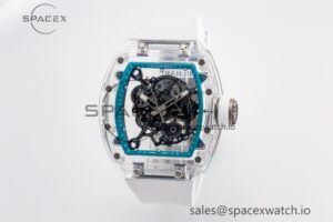 RM055 Transparent SONIC Best Edition Skeleton Blue Dial on White Nylon Strap Clone RMUL2 - Image 4