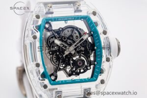 RM055 Transparent SONIC Best Edition Skeleton Blue Dial on White Nylon Strap Clone RMUL2 - Image 3