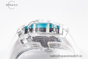 RM055 Transparent SONIC Best Edition Skeleton Blue Dial on White Nylon Strap Clone RMUL2 - Image 11