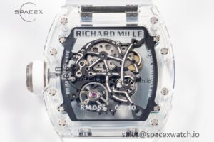 RM055 Transparent SONIC Best Edition Skeleton Blue Dial on White Nylon Strap Clone RMUL2 - Image 16