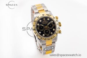 Daytona 116503 Clean Factory 1:1 Best Edition 904L Black Diamond Dial on SS/YG Bracelet SA4130 - Image 4
