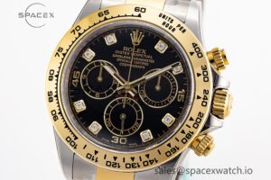 Daytona 116503 Clean Factory 1:1 Best Edition 904L Black Diamond Dial on SS/YG Bracelet SA4130 - Image 3