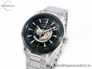 Aqua Terra GMT Worldtimer 150M 43mm 24 VSF 1:1 Best Edition Green Dial on SS Bracelet A8938 Super Clone - Image 4