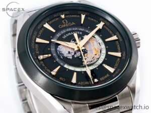 Aqua Terra GMT Worldtimer 150M 43mm 24 VSF 1:1 Best Edition Green Dial on SS Bracelet A8938 Super Clone - Image 3