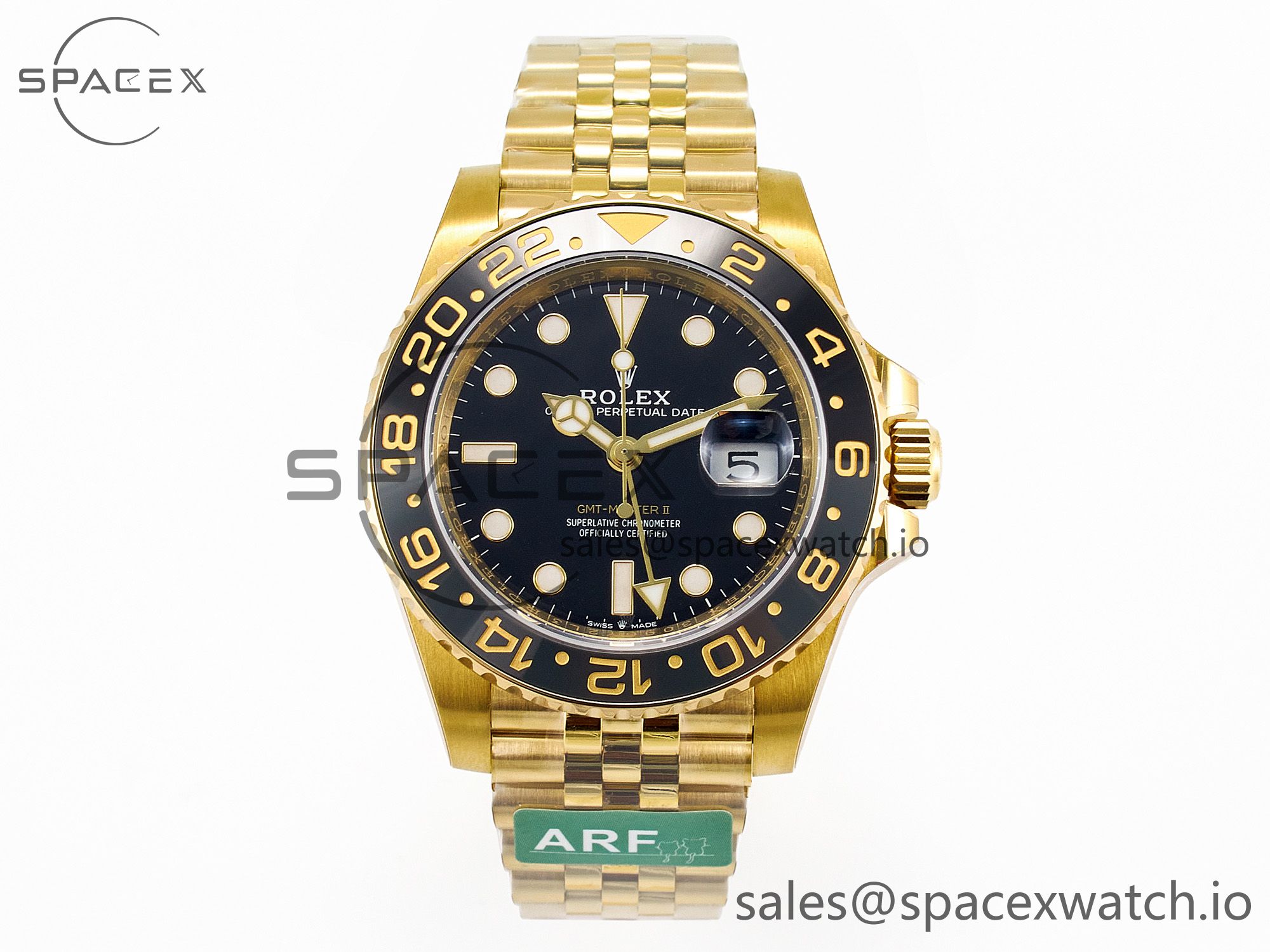IMG_4284 拷贝 GMT-Master II 126718 GRNR ARF 1:1 Best Edition Black Dial on YG Jubilee Bracelet SH3285 CHS - Image 1