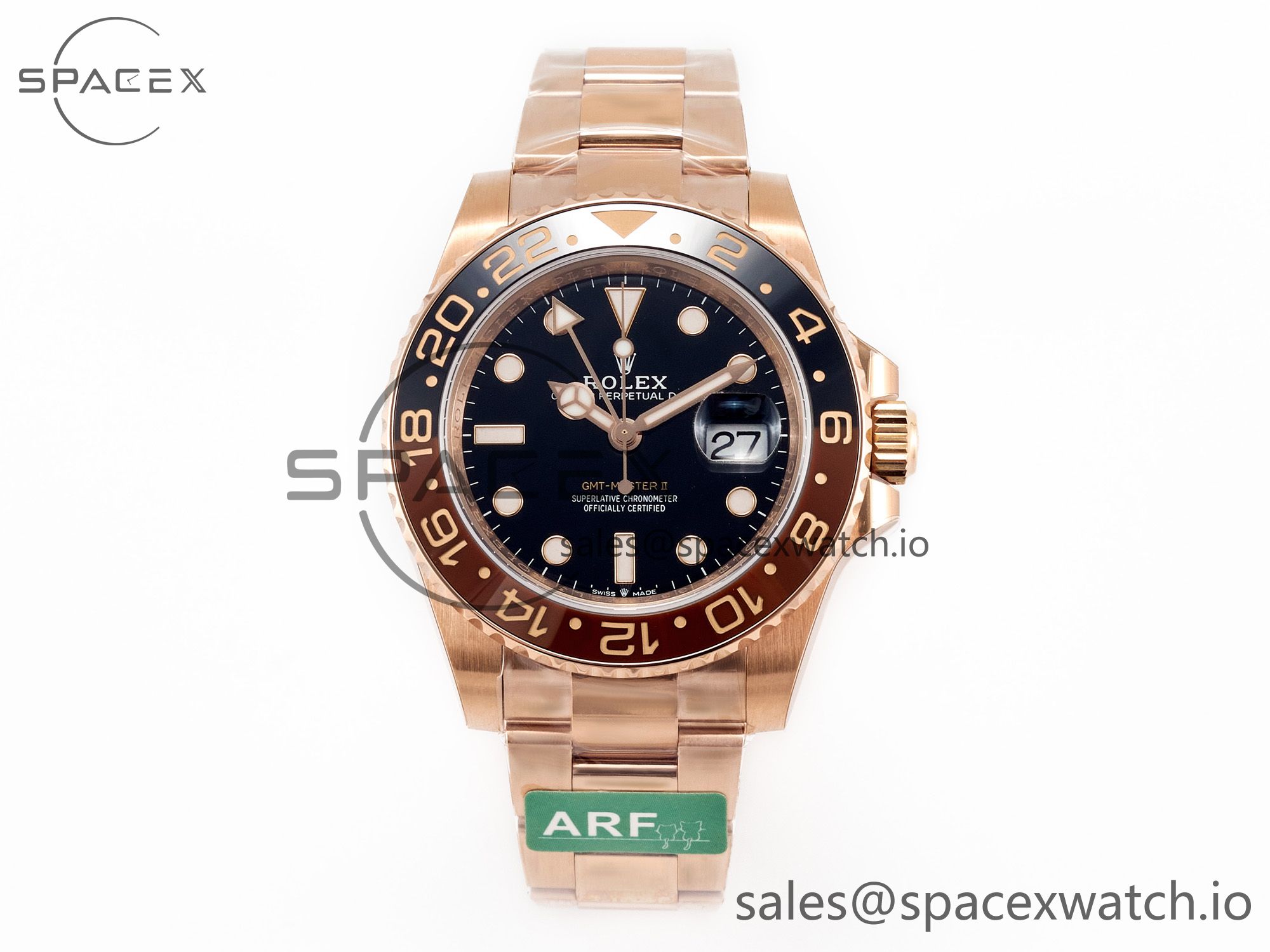 IMG_4323 拷贝 GMT-Master II 126715 CHNR ARF 1:1 Best Edition Black Dial on RG Bracelet SH3285 CHS - Image 1