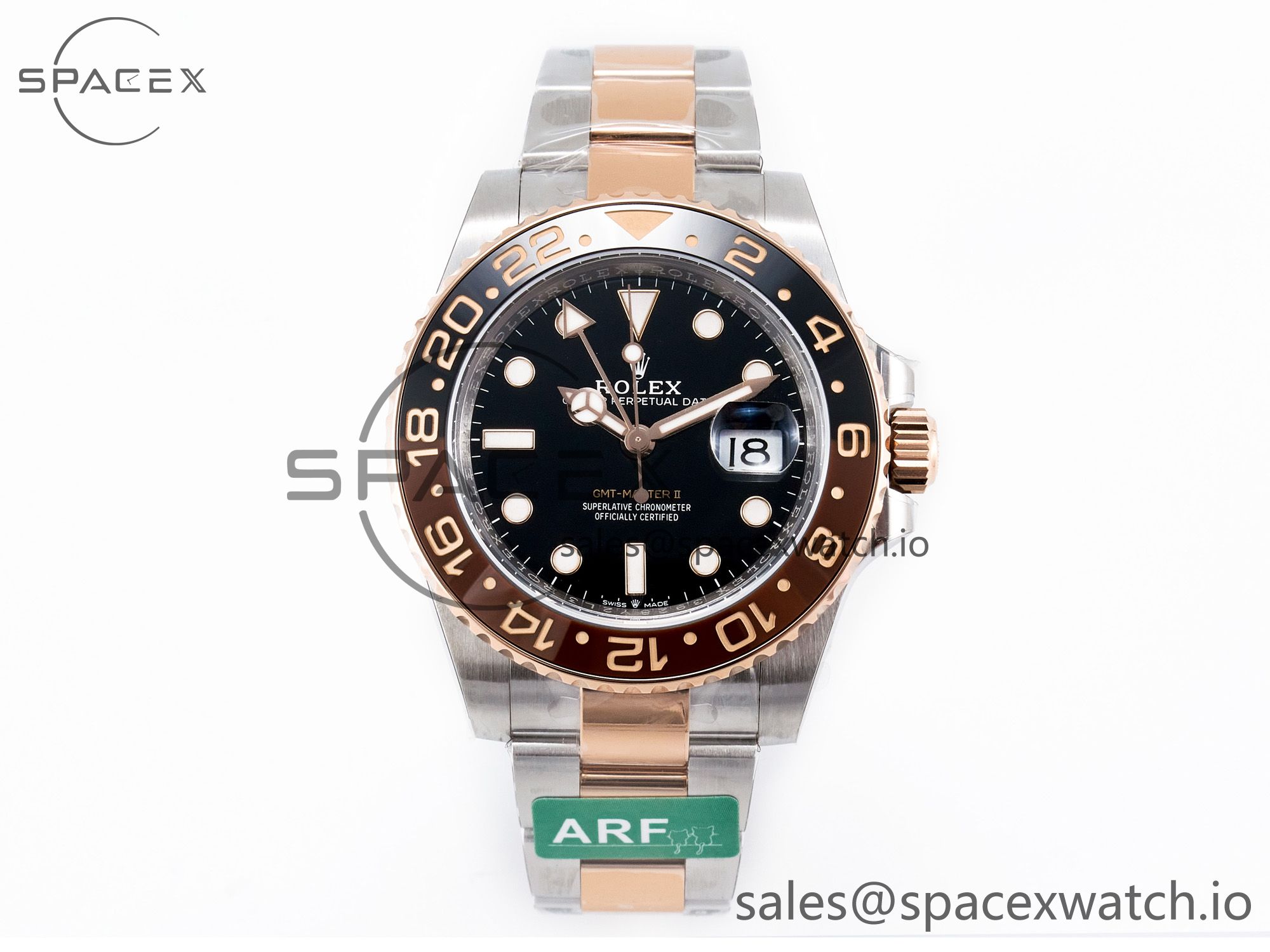 IMG_4367 拷贝 GMT-Master II 126711 CHNR ARF 1:1 Best Edition Black Dial on RG/SS Bracelet SH3285 CHS - Image 1