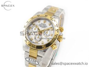 Daytona 116503 LN SS/YG Clean 1:1 Best Edition White Pearl Diamonds Dial on SS/YG Bracelet SA4130 - Image 4