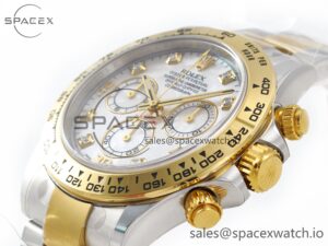 Daytona 116503 LN SS/YG Clean 1:1 Best Edition White Pearl Diamonds Dial on SS/YG Bracelet SA4130 - Image 5