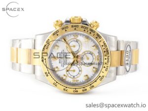 Daytona 116503 LN SS/YG Clean 1:1 Best Edition White Pearl Diamonds Dial on SS/YG Bracelet SA4130 - Image 8