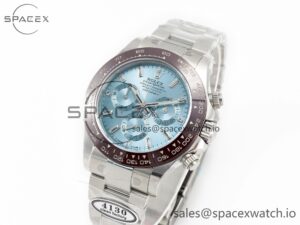 Daytona 116506 Clean 1:1 Best Edition Ice Blue Dial Crystal Markers on SS Bracelet SA4130 V2 - Image 4