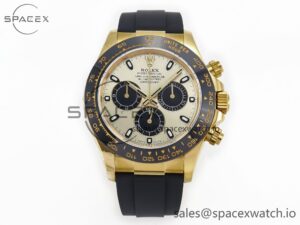 Daytona 116518 QF 1:1 Best Edition YG/Black Dial on Oysterflex Strap SH4130 V3 (Gain Weight)