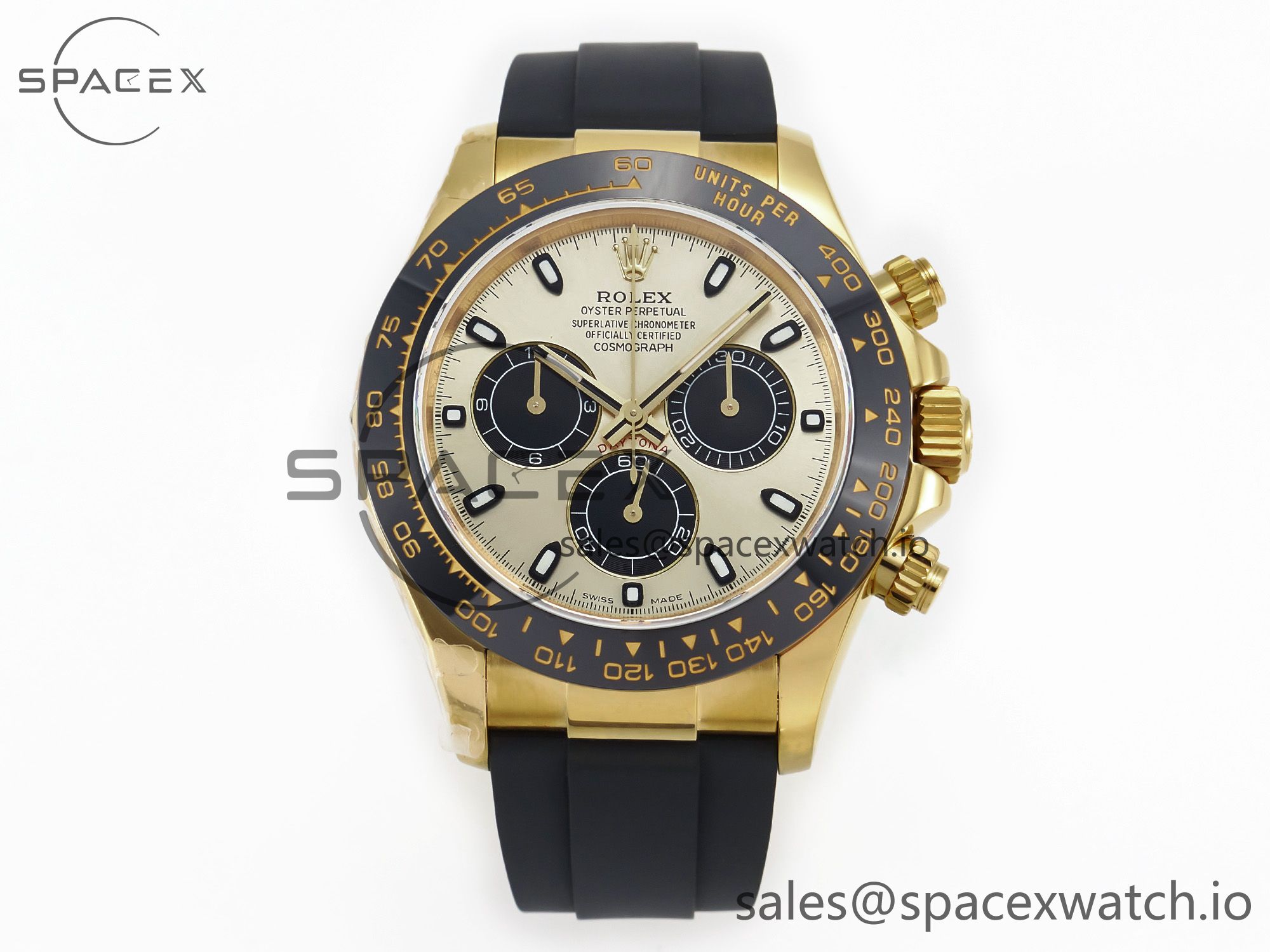 IMG_5721 拷贝 Daytona 116518 QF 1:1 Best Edition YG/Black Dial on Oysterflex Strap SH4130 V3 (Gain Weight) - Image 1