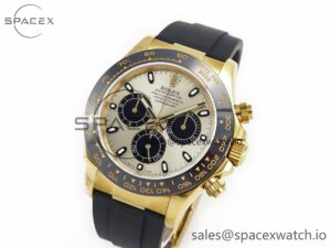Daytona 116518 QF 1:1 Best Edition YG/Black Dial on Oysterflex Strap SH4130 V3 (Gain Weight) - Image 4
