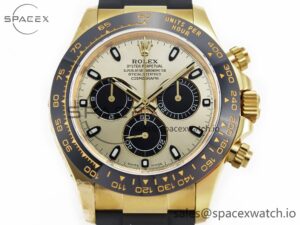 Daytona 116518 QF 1:1 Best Edition YG/Black Dial on Oysterflex Strap SH4130 V3 (Gain Weight) - Image 2