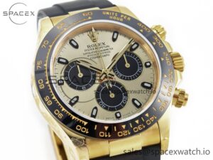 Daytona 116518 QF 1:1 Best Edition YG/Black Dial on Oysterflex Strap SH4130 V3 (Gain Weight) - Image 3
