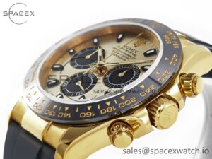 Daytona 116518 QF 1:1 Best Edition YG/Black Dial on Oysterflex Strap SH4130 V3 (Gain Weight) - Image 5