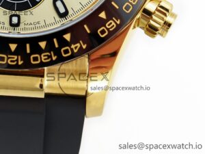 Daytona 116518 QF 1:1 Best Edition YG/Black Dial on Oysterflex Strap SH4130 V3 (Gain Weight) - Image 12