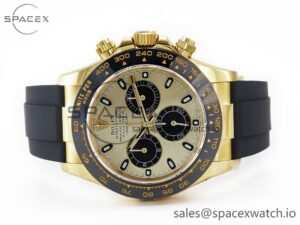 Daytona 116518 QF 1:1 Best Edition YG/Black Dial on Oysterflex Strap SH4130 V3 (Gain Weight) - Image 8