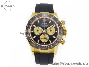 Daytona 116518 QF 1:1 Best Edition Black/YG Dial on Oysterflex Strap SH4130 V3 (Gain Weight)