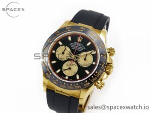 Daytona 116518 QF 1:1 Best Edition Black/YG Dial on Oysterflex Strap SH4130 V3 (Gain Weight) - Image 4