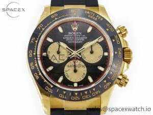 Daytona 116518 QF 1:1 Best Edition Black/YG Dial on Oysterflex Strap SH4130 V3 (Gain Weight) - Image 2