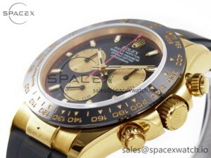 Daytona 116518 QF 1:1 Best Edition Black/YG Dial on Oysterflex Strap SH4130 V3 (Gain Weight) - Image 5