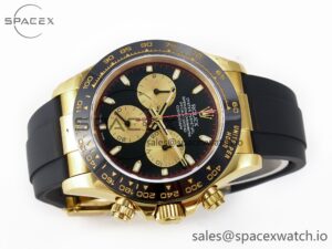 Daytona 116518 QF 1:1 Best Edition Black/YG Dial on Oysterflex Strap SH4130 V3 (Gain Weight) - Image 7